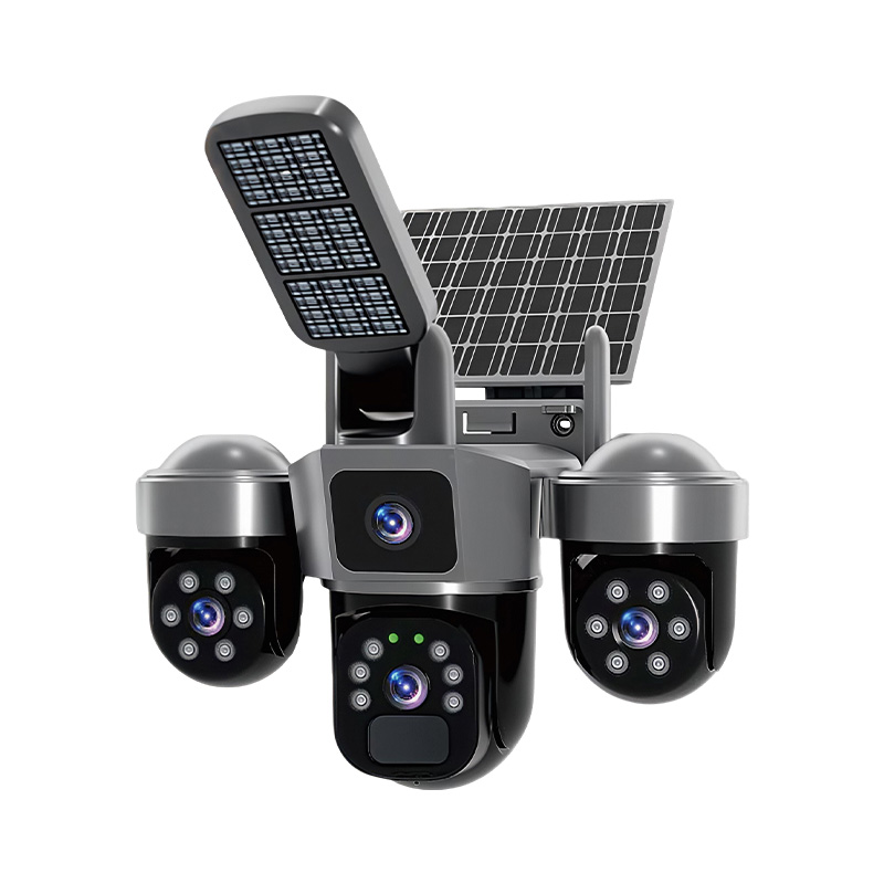 6MP V380 APP Solar Power Tripl - Home Security Flood Lights ulasan dan harga