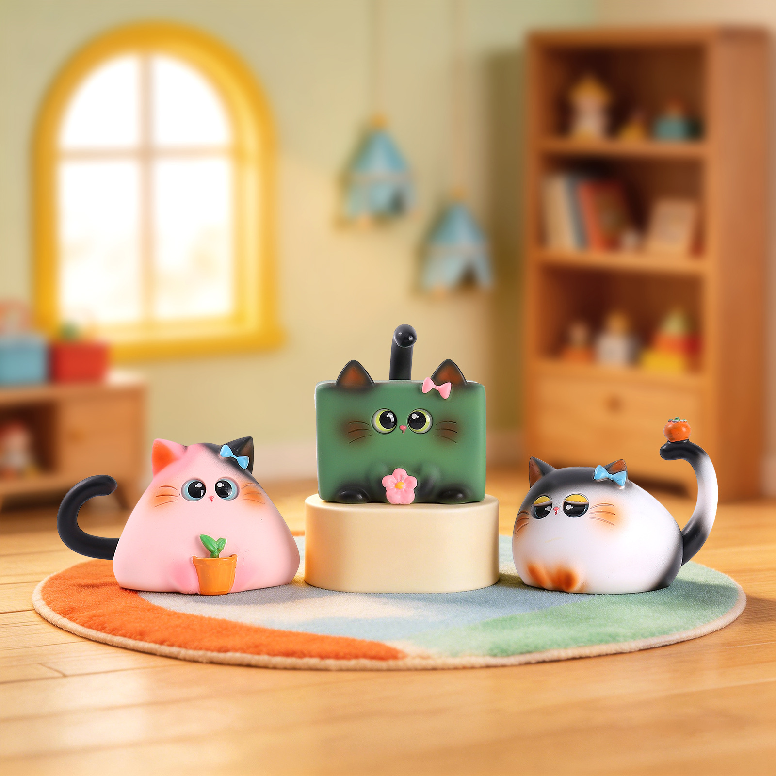 Blind Box Cat Figurine Resin C - Home Security Items ulasan dan harga