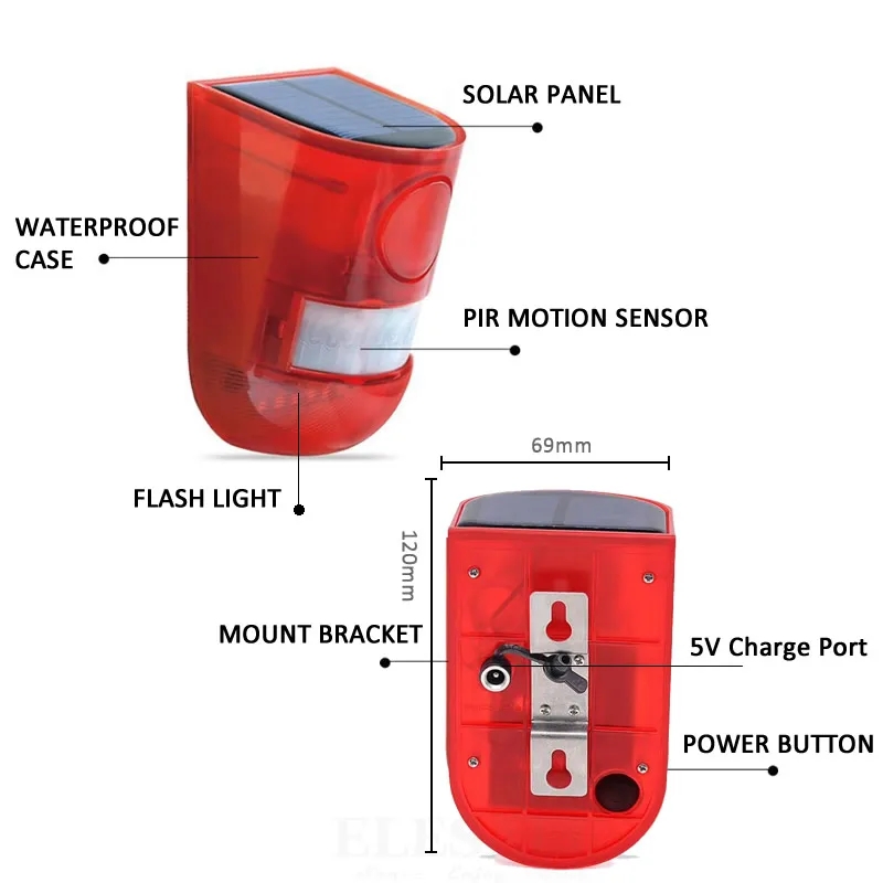 Waterproof Solar Powered Alarm - Sim Gsm Alarm ulasan dan harga