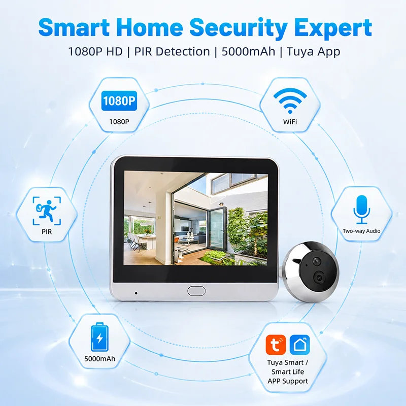 Tuya 3MP Smart WiFi Digital Do - Home Security Front Door Camera ulasan dan harga